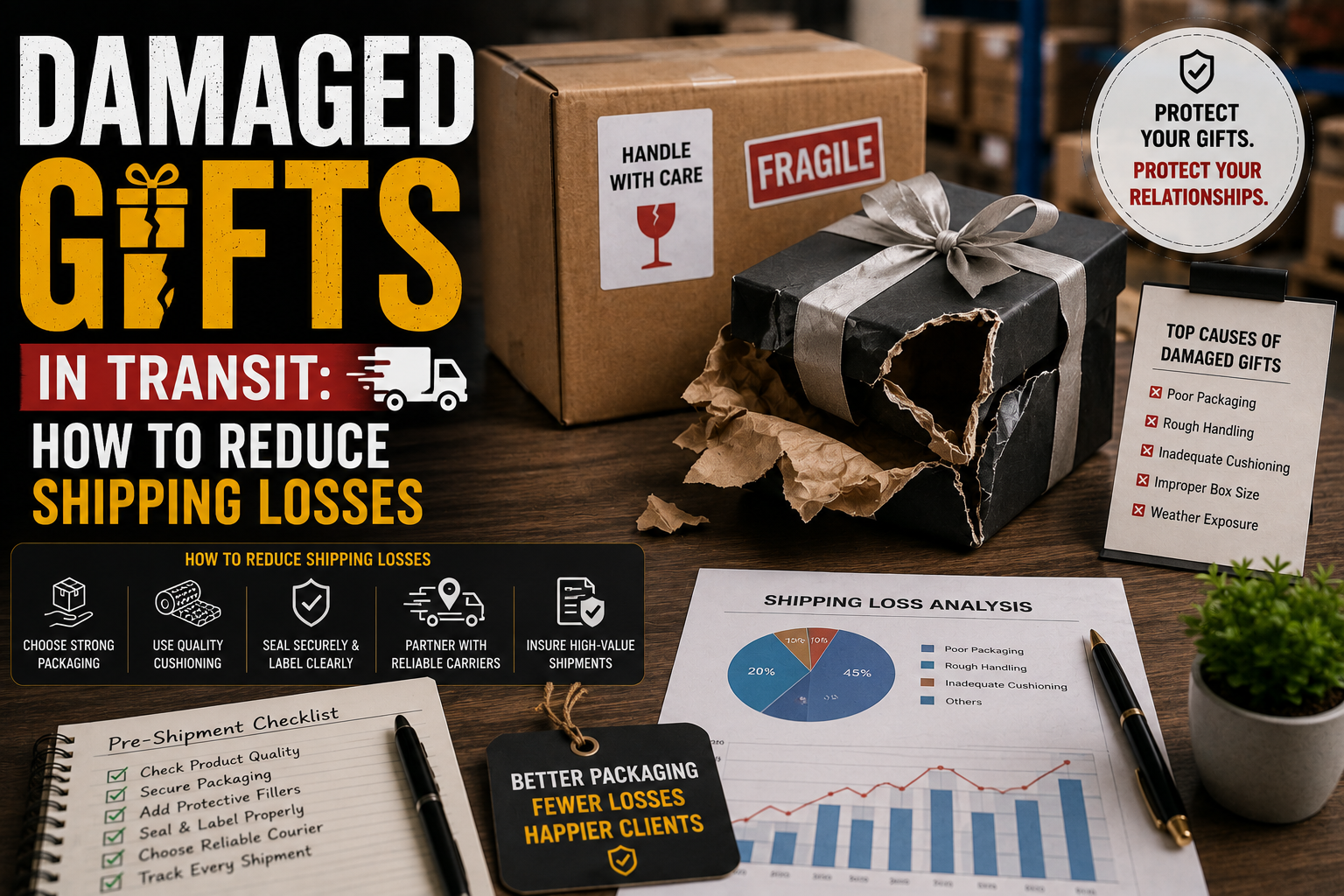 Damaged Gifts in Transit: How to Reduce Shipping Losses